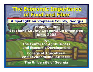 The Economic Importance of Food and Fiber Prepared for Stephens County Cooperative Extension
