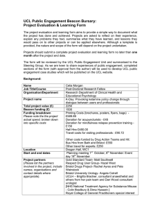 UCL Public Engagement Beacon Bursary: Project Evaluation &amp; Learning Form