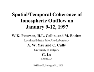 Spatial/Temporal Coherence of Ionospheric Outflow on January 9-12, 1997