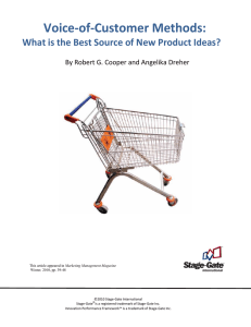      Voice‐of‐Customer Methods: What is the Best Source of New Product Ideas?