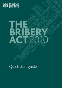 THE BRIBERY ACT Quick start guide