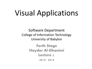 Visual Applications  Software Department Forth Stage