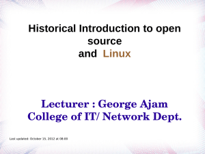 Historical Introduction to open source and Linux