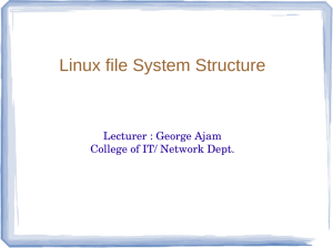 Linux file System Structure Lecturer : George Ajam College of IT/ Network Dept.