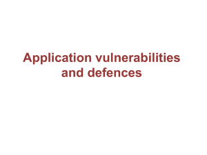 Application vulnerabilities  and defences
