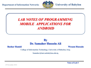 OF PROGRAMMING MOBILE  APPLICATIONS FOR ANDROID LAB NOTES