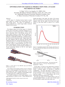 OPTIMIZATION OF PARTICLE PRODUCTION FOR A STAGED NEUTRINO FACTORY*