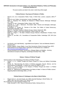 ESPS1001 Introduction to European History, Law, International Relations, Politics and... Preliminary Reading List