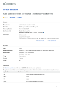 Anti-Somatostatin Receptor 1 antibody ab100881 Product datasheet 1 Abreviews 2 Images