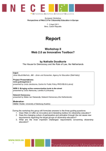 Report Workshop II Web 2.0 as Innovative Toolbox? by Nathalie Doodkorte
