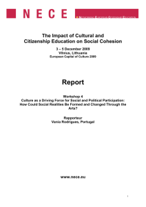 Report The Impact of Cultural and Citizenship Education on Social Cohesion
