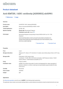 Anti-KMT2H / ASH1 antibody [ASH5H03] ab50981 Product datasheet 1 References 1 Image