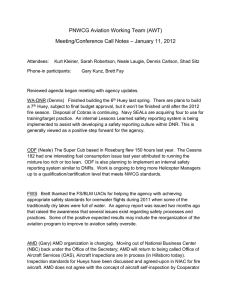 PNWCG Aviation Working Team (AWT) – January 11, 2012 Meeting/Conference Call Notes