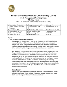 Pacific Northwest Wildfire Coordinating Group Fuels Management Working Team Meeting Notes