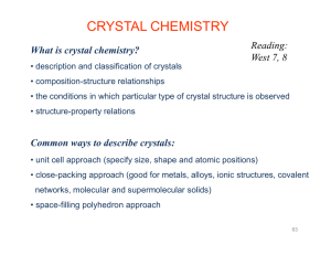 CRYSTAL CHEMISTRY Wh i l h