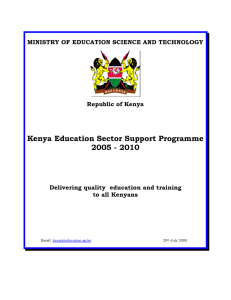 Kenya Education Sector Support Programme 2005 - 2010
