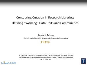 Contouring Curation in Research Libraries: Defining “Working” Data Units and Communities
