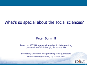 What’s so special about the social sciences? Peter Burnhill