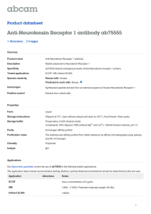 Anti-Neurotensin Receptor 1 antibody ab75555 Product datasheet 1 Abreviews 2 Images