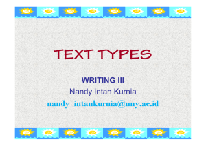TEXT TYPES  WRITING III Nandy Intan Kurnia