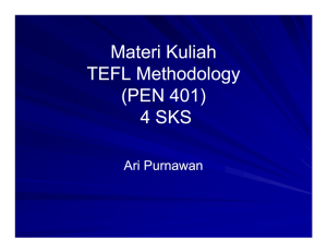 Materi Materi Kuliah Kuliah TEFL Methodology
