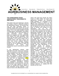 THE AGRIBUSINESS TRADE ASSOCIATIONS; THEIR BENEFITS