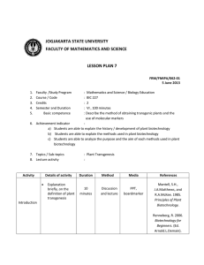 JOGJAKARTA STATE UNIVERSITY FACULTY OF MATHEMATICS AND SCIENCE LESSON PLAN 7