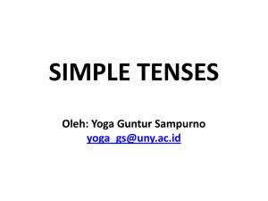 SIMPLE TENSES Oleh: Yoga Guntur Sampurno