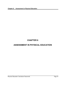 CHAPTER 6 ASSESSMENT IN PHYSICAL EDUCATION Chapter 6: Assessment in Physical Education