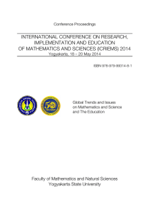 INTERNATIONAL CONFERENCE ON RESEARCH, IMPLEMENTATION AND EDUCATION