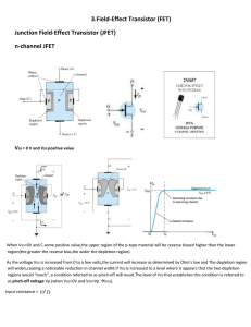 3.Field-Effect Transistor (FET) Junction Field-Effect Transistor (JFET) n-channel JFET V