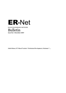 ER- Bulletin  Issue No.1 December 2007