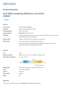 Anti-HRH3 antibody [EPR5631] ab124732 Product datasheet 3 Images Overview