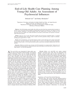 End-of-Life Health Care Planning Among Young-Old Adults: An Assessment of Psychosocial Influences