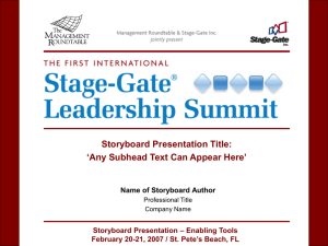 Storyboard Presentation Title: ‘Any Subhead Text Can Appear Here’ – Enabling Tools