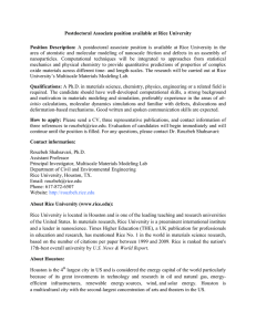Postdoctoral Associate position available at Rice University  Position  Description: