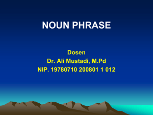 NOUN PHRASE  Dosen Dr. Ali Mustadi, M.Pd