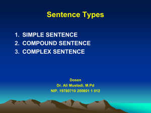 Sentence Types  1. 2.