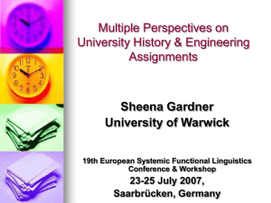 Multiple Perspectives on University History &amp; Engineering Assignments Sheena Gardner