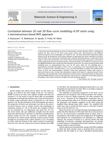 Correlation between 2D and 3D ﬂow curve modelling of DP... a microstructure-based RVE approach