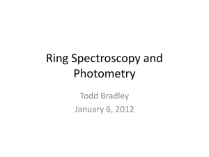 Ring Spectroscopy and Photometry Todd Bradley January 6, 2012