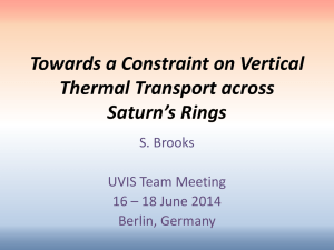 Towards a Constraint on Vertical Thermal Transport across Saturn’s Rings S. Brooks