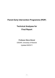Parent Early Intervention Programme (PEIP)  Technical Analyses for Final Report