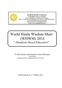World Hindu Wisdom Meet (WHWM) 2014 Hinduism-Based Education