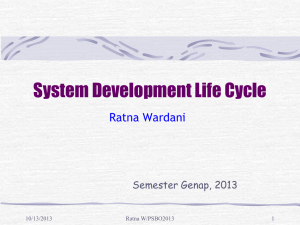 System Development Life Cycle Ratna Wardani Semester Genap, 2013