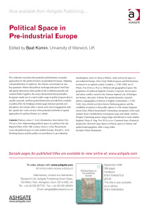 Political Space in Pre-industrial Europe Now available from Ashgate Publishing…
