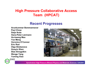 High Pressure Collaborative Access Team  (HPCAT) Recent Progresses