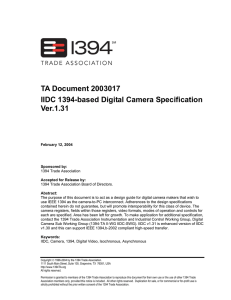 TA Document 2003017 DC 1394-based Digital Camera Specification II