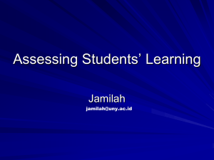 Assessing Students’ Learning Jamilah
