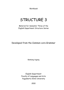 STRUCTURE 3 Developed from the Common-core Grammar
